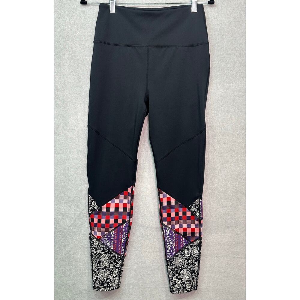 Free People FP Movement Daredevil High Rise Mixed Print Leggings Black Medium - Picture 2 of 12